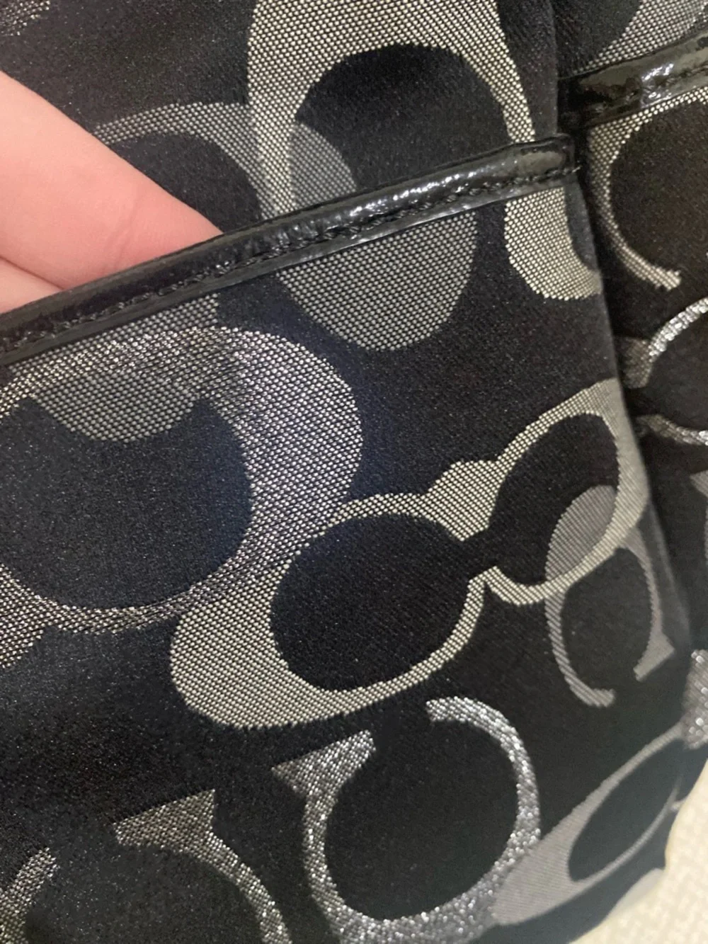 Coach Black and Silver Signature Logo Tote - Picture 6 of 14